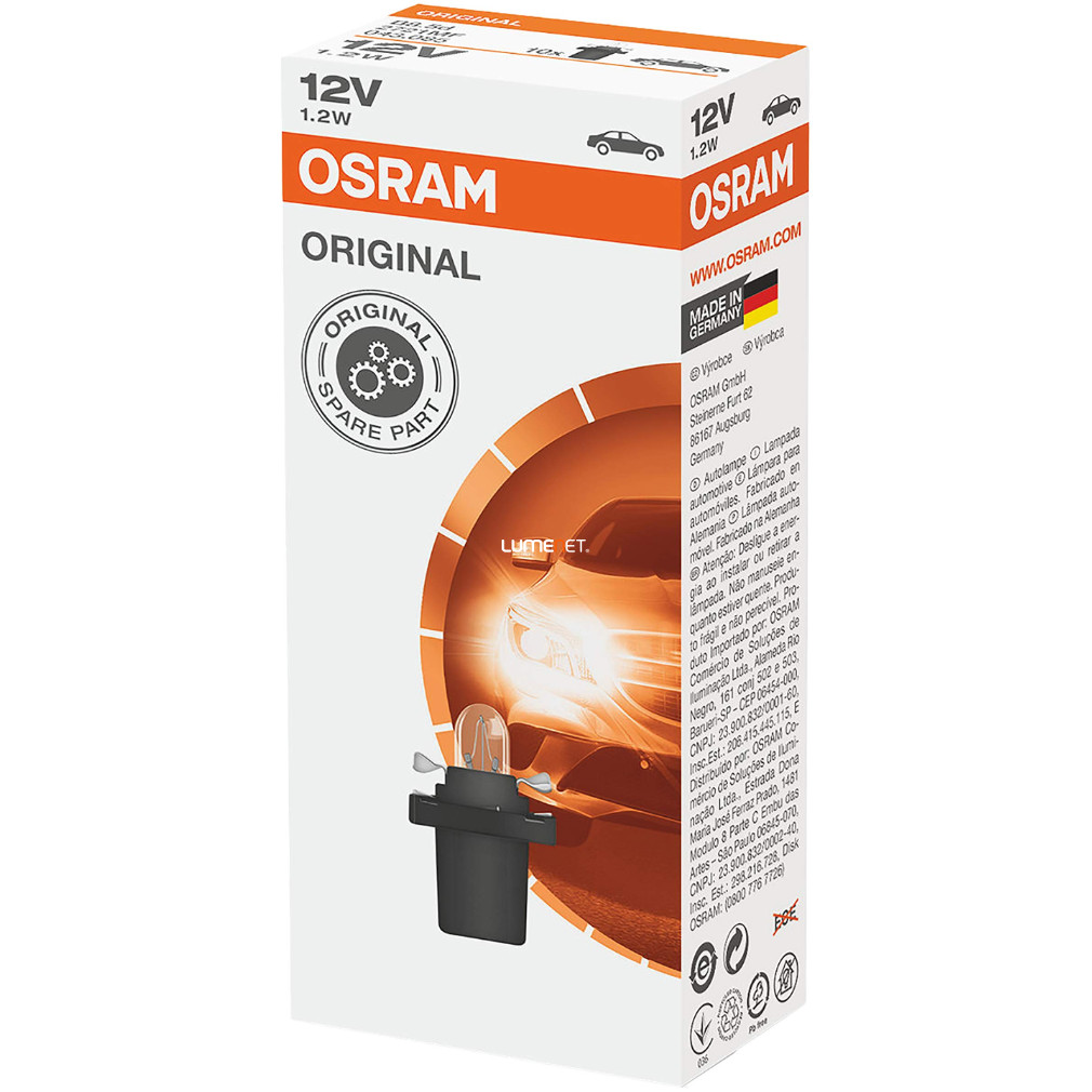 Osram 2721MF 1,2W műszerfal jelzőizzó, 10db/csomag