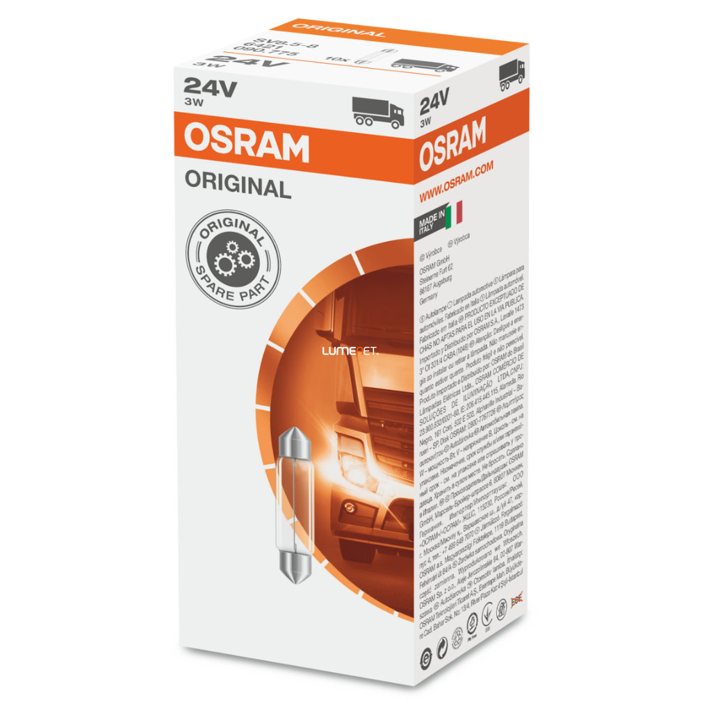 Osram 6421 3W 24V szofita jelzőizzó, 10db/csomag