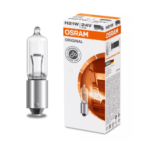   Osram Original Metal Base H21W jelzőizzó teherautókhoz, 24 V-os rendszerekhez, OEM minőségű jelzőlámpa, 64138 1 db/doboz