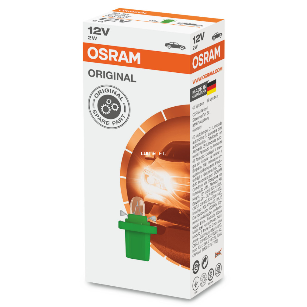 Osram 2722MF 2W műszerfal jelzőizzó, 10db/csomag