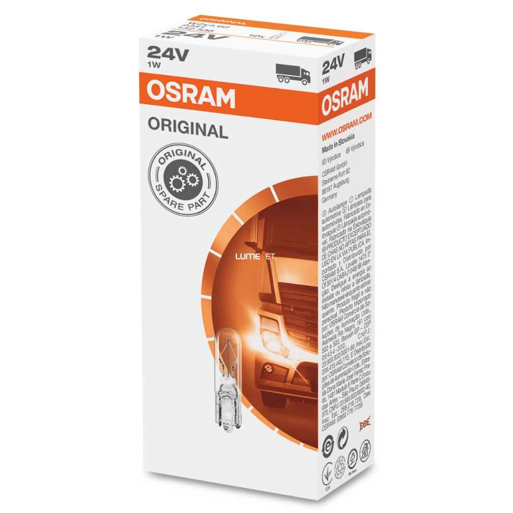 Osram Original 2341 24-30V W2x4,6d jelzőizzó 10db/csomag