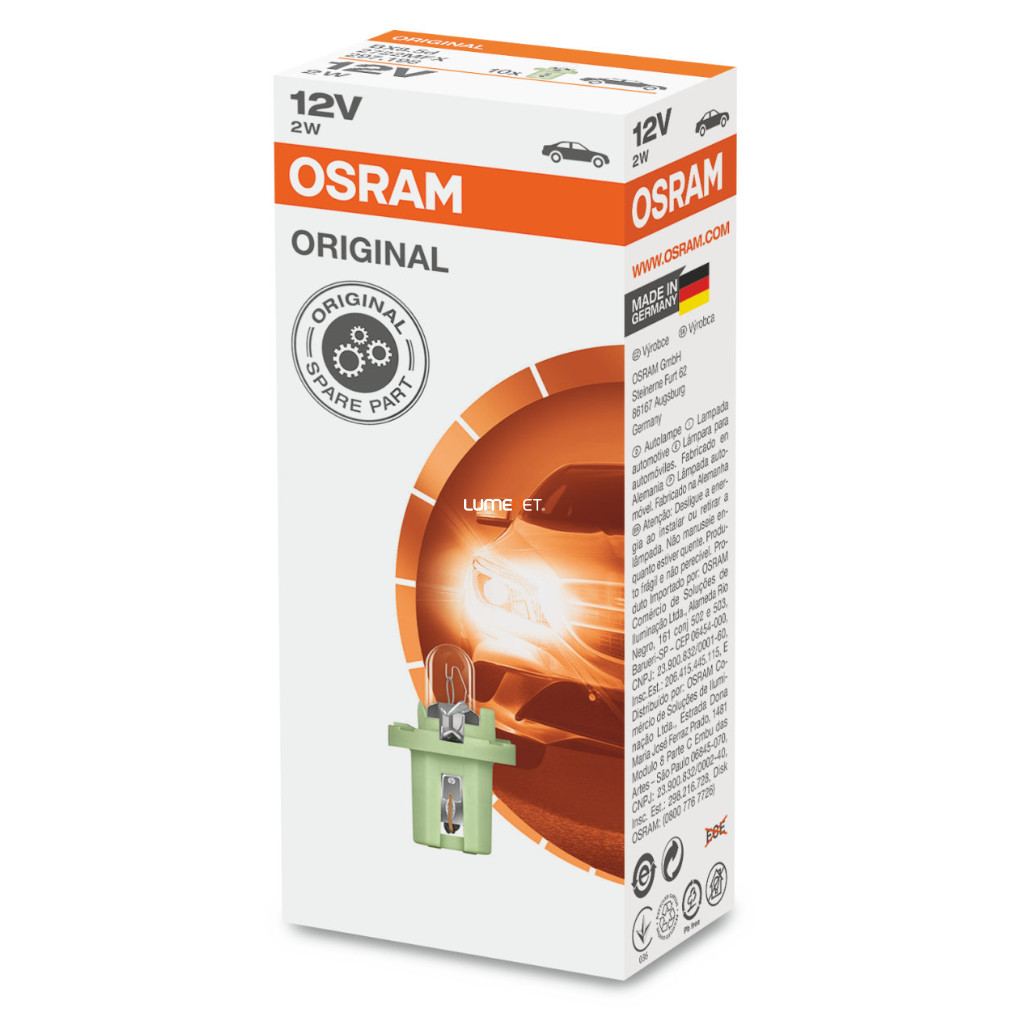 Osram 2722MFX 2W műszerfal jelzőizzó, 10db/csomag