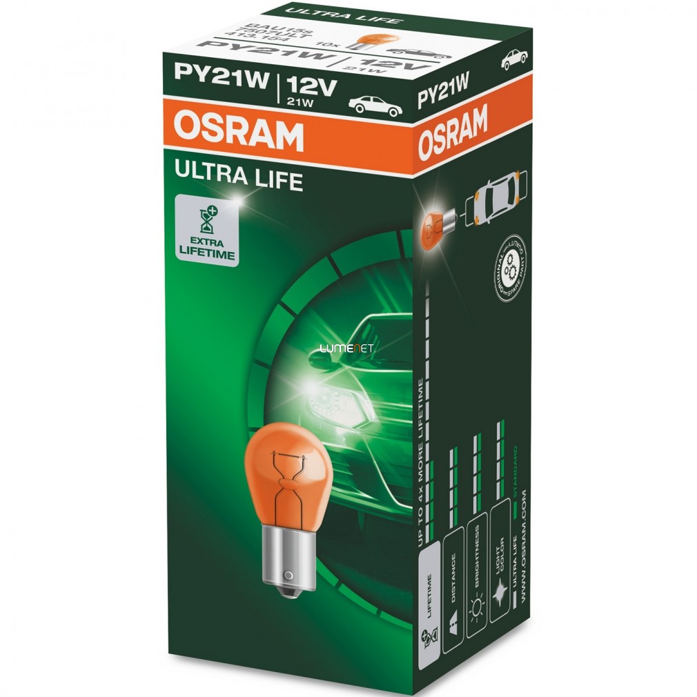 Osram Ultra Life 7507ULT PY21W BAU15s jelzőizzó 10db/csomag