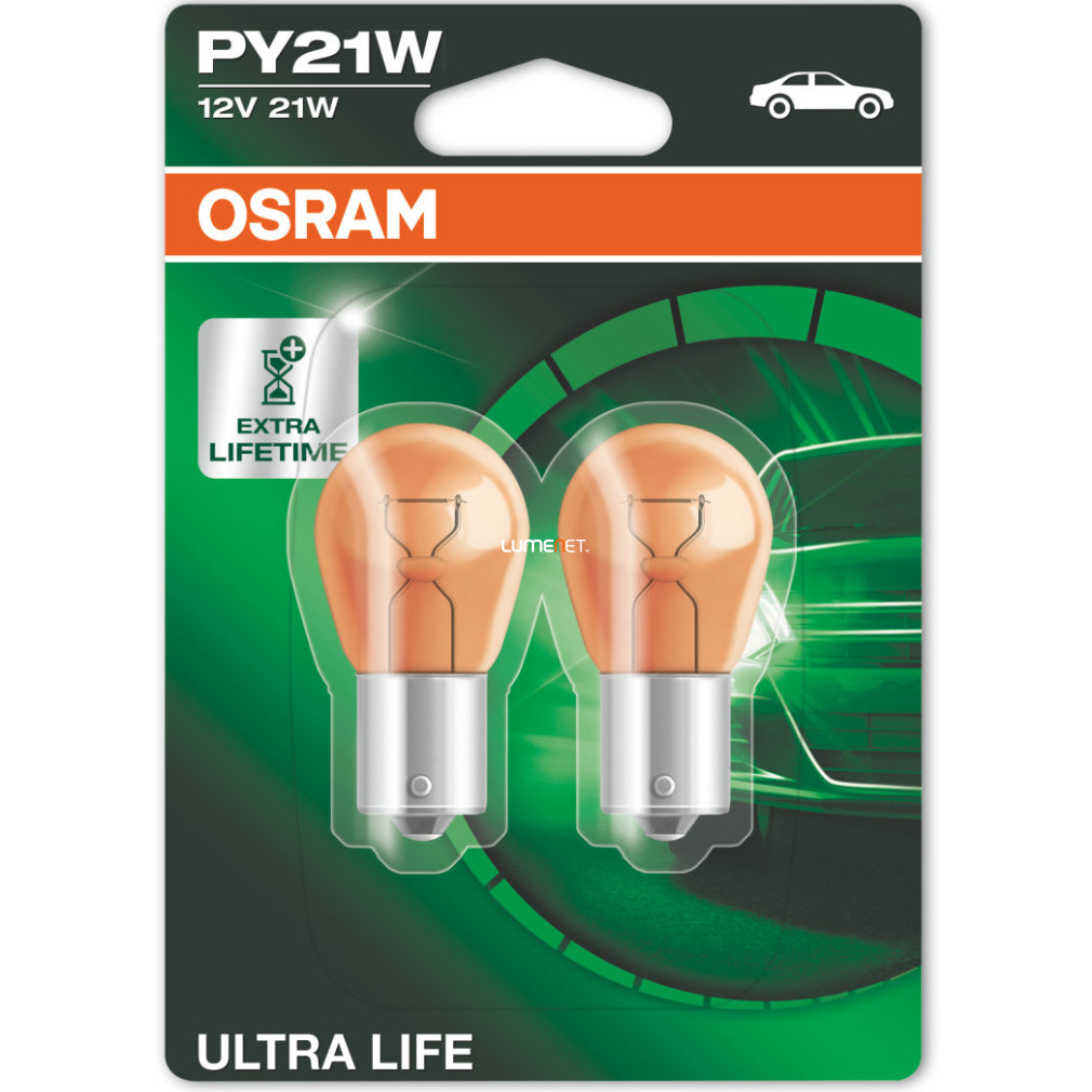 Osram Ultra Life PY21W jelzőizzó 12V 21W, 2db/bliszter