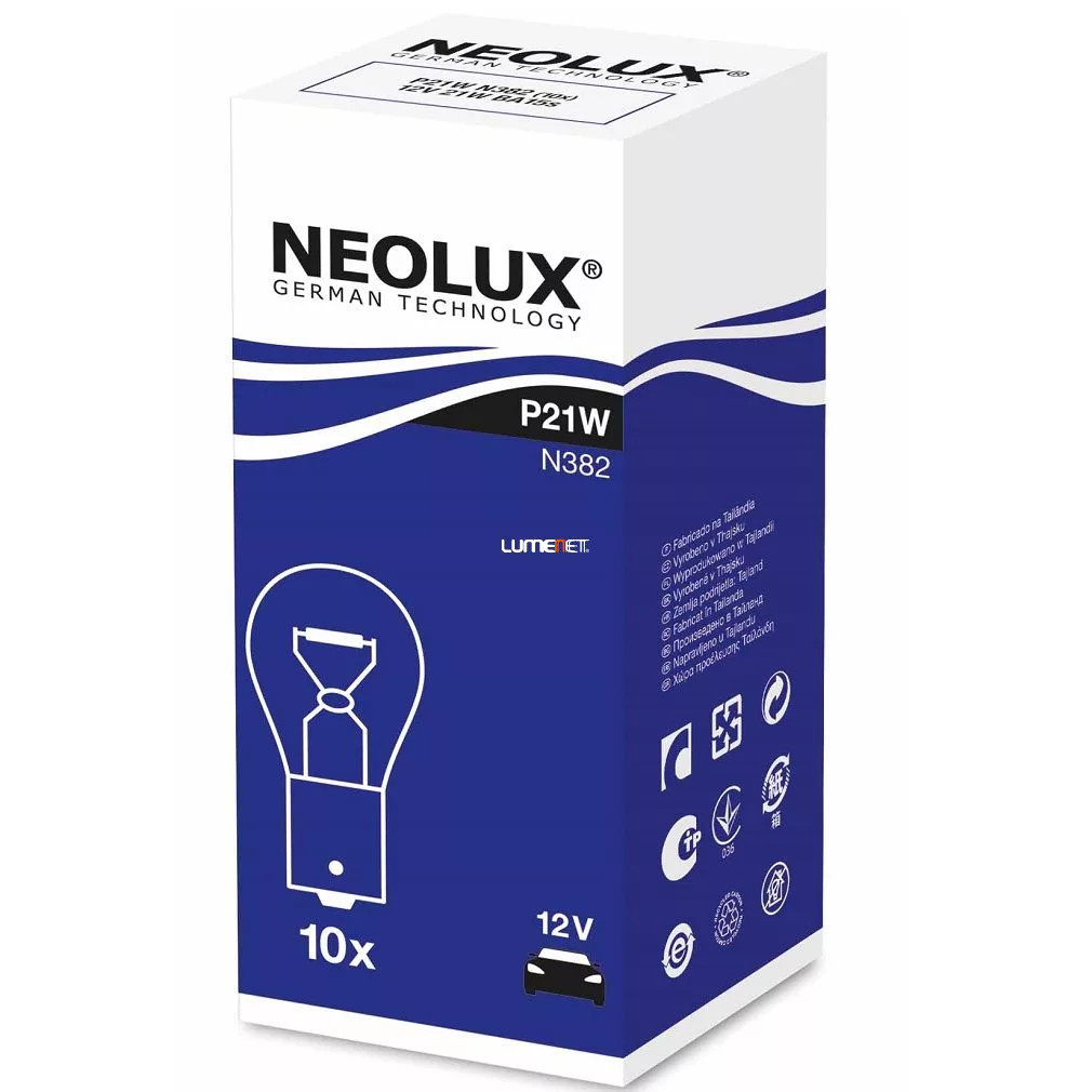 Neolux N382 P21W 12V jelzőizzó 10db/csomag