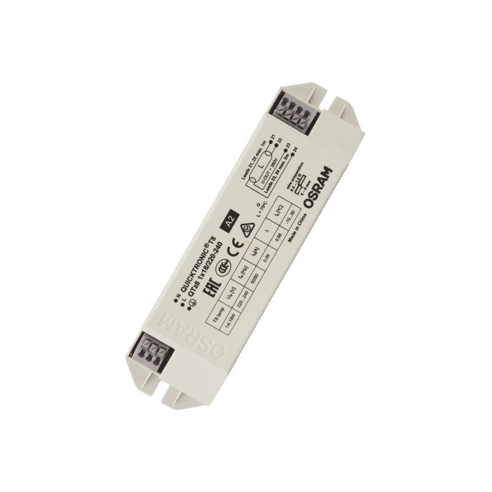Elektronikus előtét QTZ8 1x18/220-240 18W T8 fénycsőhöz 150x40x28mm Osram 4008321863263