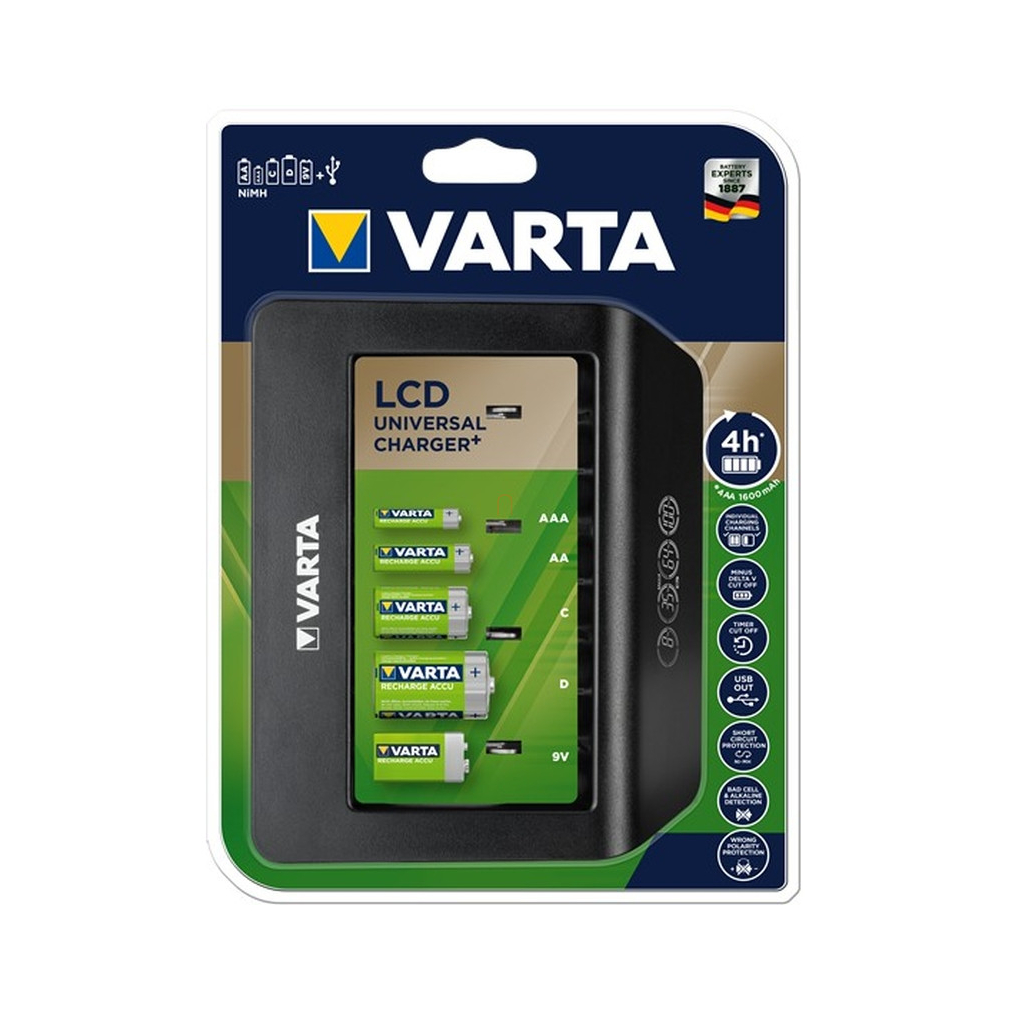 Varta Univerzális töltő, AA, AAA, 9V, C, D cella