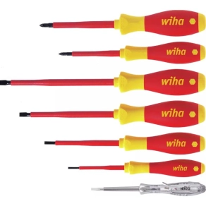   Wiha 00834 csavarhúzó készlet feszültségvizsgálóval, lapos, PH, 7 részes, 1000V SoftFinish