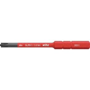   Wiha 34587 PlusMinus/Phillips (PH) slim bit, SL/PH1x75mm, 1000V