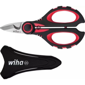   Wiha 41923 villanyszerelő olló 160mm, krimpelő funkcióval, 50mm2,élvédő műanyag tokkal