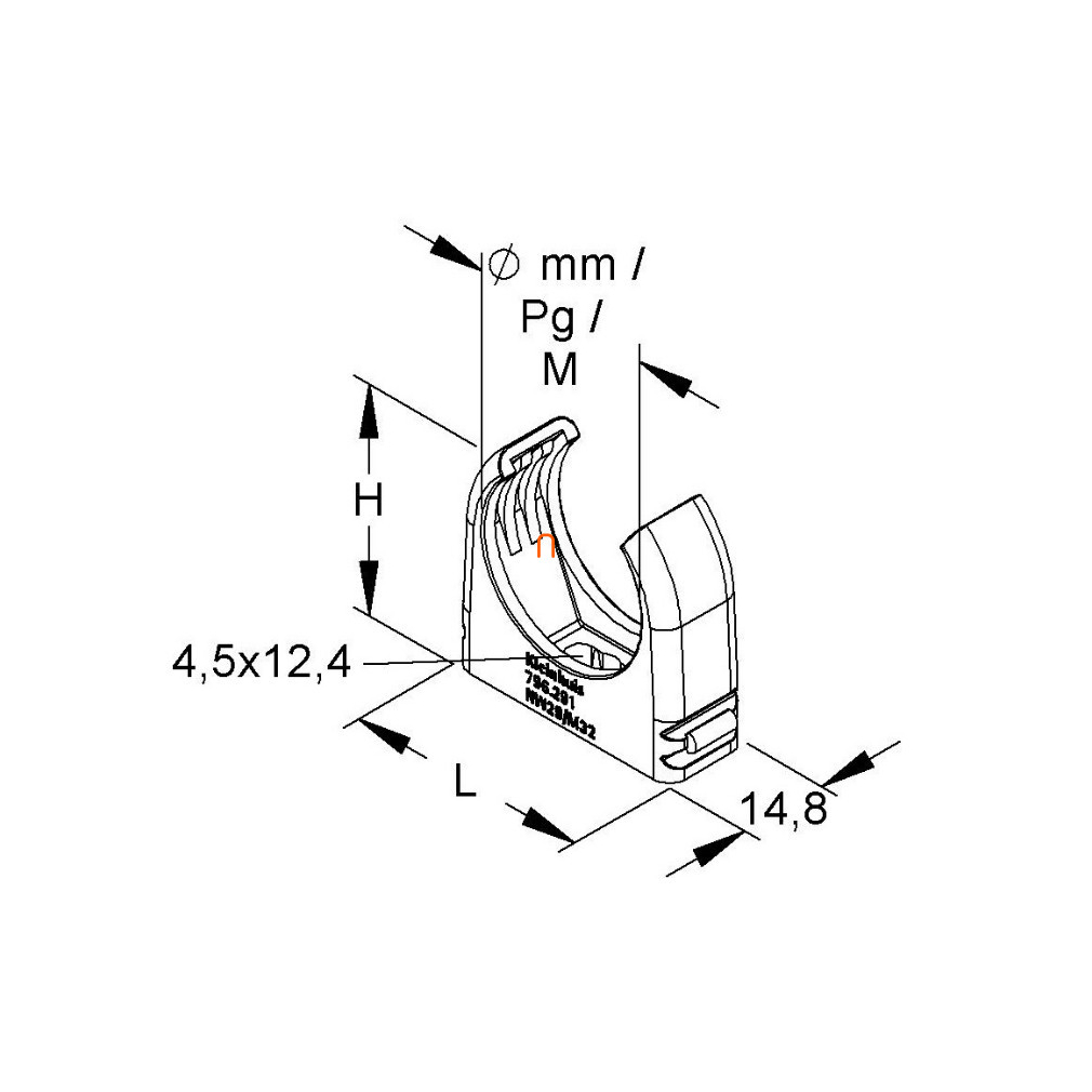 RO-CLIP-csőbilincs Pg36 átmérő: 47-48mm Kleinhuis 796.360