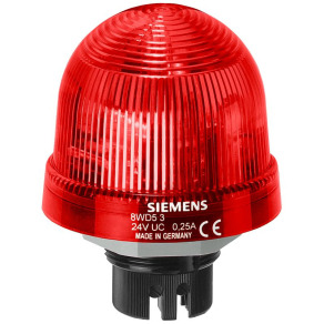   Siemens 8WD5300-1AB jelzőlámpa, 70mm. piros, BA 15d foglalat, 12-230VAC/DC, IP65 (fényforrás nélkül)