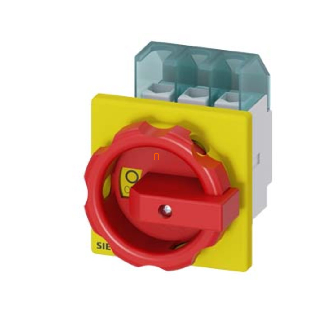 Siemens 3LD2103-0TK53 BE-KI kapcsoló, 3P, 25A, előlapra, piros/sárga