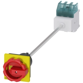   Siemens 3LD2213-0TK53 BE-KI kapcsoló, 3P, 32A, rotációs hajtással, piros/sárga