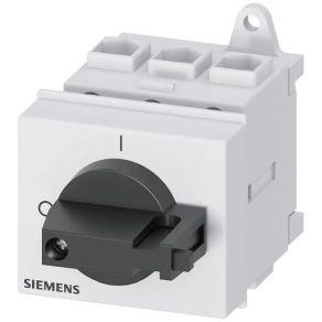   Siemens 3LD2130-0TK11 BE-KI kapcsoló, 3P, 25A, sínre szerelhető, maszkolható, fekete