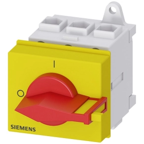   Siemens 3LD2230-0TK13 BE-KI kapcsoló, 3P, 32A, sínre szerelhető, maszkolható, piros/sárga