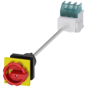   Siemens 3LD2244-0TK53 BE-KI kapcsoló, 3P, 32A, rotációs hajtással (22,5mm-es furatba), piros/sárga