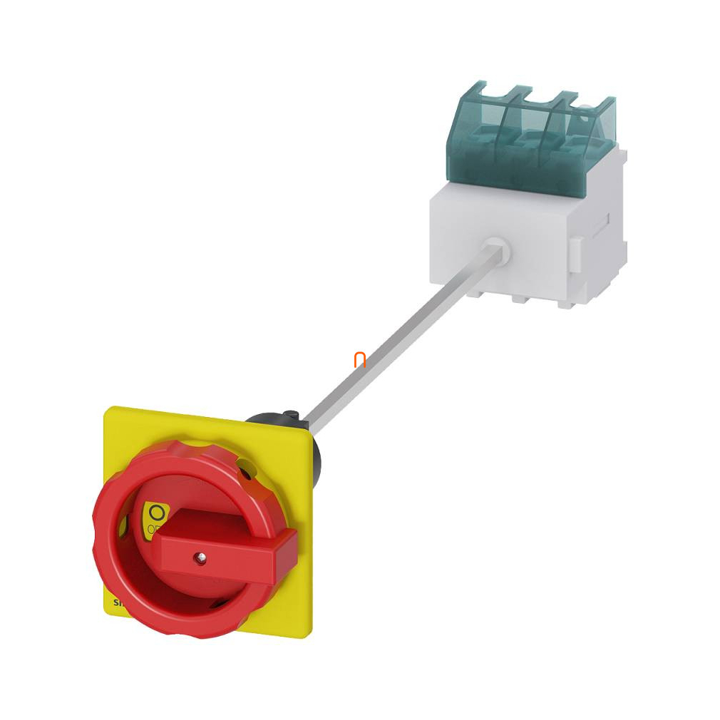 Siemens 3LD2545-0TK53 BE-KI kapcsoló, 3P, 63A, rotációs hajtással (22,5mm-es furatba), piros/sárga