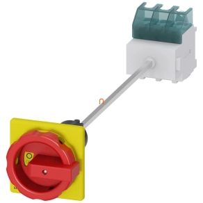   Siemens 3LD2545-0TK53 BE-KI kapcsoló, 3P, 63A, rotációs hajtással (22,5mm-es furatba), piros/sárga