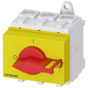   Siemens 3LD2530-0TK13 BE-KI kapcsoló, 3P, 63A, sínre szerelhető, maszkolható, piros/sárga