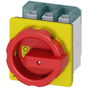   Siemens 3LD2704-0TK53 BE-KI kapcsoló, 3P, 100A, előlapra, piros/sárga