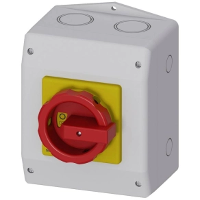   Siemens 3LD2165-3VB53  Vészleállító kapcsoló, 6P, 25A, tokozott, piros/sárga kar