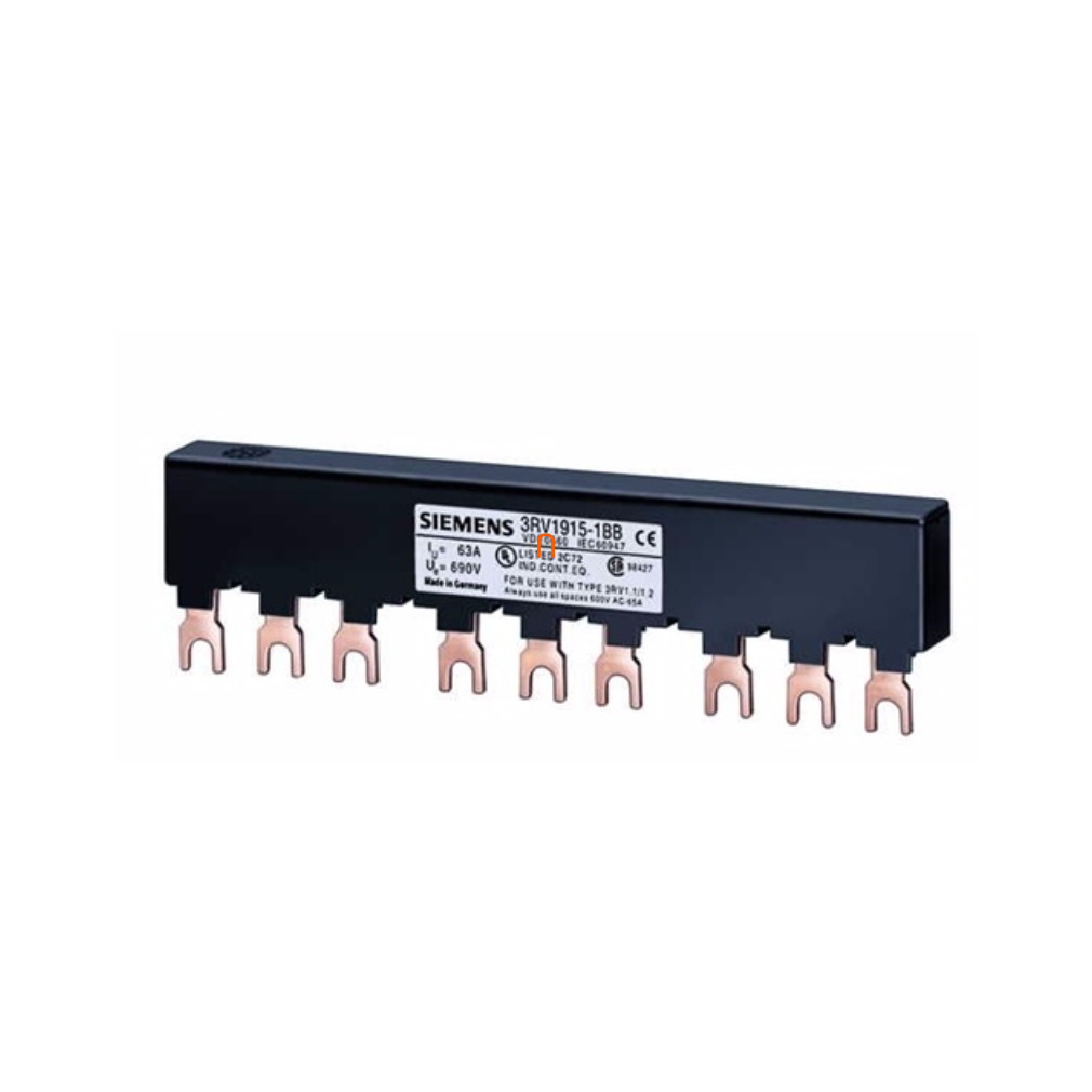 Siemens 3RV1915-2BB 3F fésűs sín motorvédőhöz, 3 db 55mm-es leágazással, S00-S0