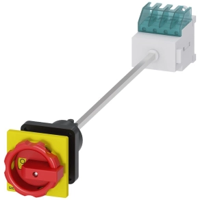   Siemens 3LD2044-1TL53 BE-KI kapcsoló, 3P+N, 16A, rotációs hajtással (22,5mm-es furatba), piros/sárga