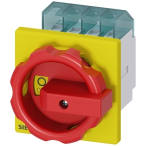   Siemens 3LD2003-1TL53 BE-KI kapcsoló, 3P+N, 16A, előlapra, piros/sárga