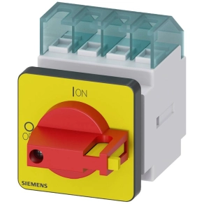   Siemens 3LD2022-1TL13 BE-KI kapcsoló, 4P, 16A, előlapra, piros/sárga