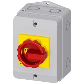   Siemens 3LD2164-0TB53 BE-KI kapcsoló, 3P, 25A, tokozott, piros/sárga, IP65