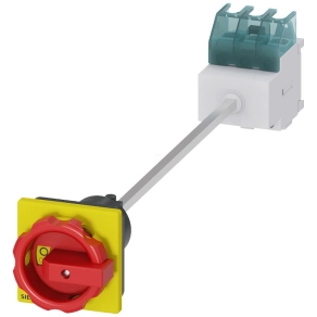   Siemens 3LD2115-0TK53 BE-KI kapcsoló, 3P, 25A, rotációs hajtással, piros/sárga, tolerancia kompenzáció nélkül
