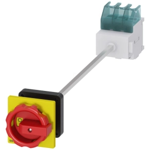   Siemens 3LD2248-0TK53 BE-KI kapcsoló, 3P, 32A, rotációs hajtással (22,5mm-es furatba), piros/sárga, tolerancia kompenzáció nélkül