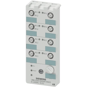   Siemens 3RK2400-1DQ00-0AA3 AS-I kompakt K60 digital A/B (Spec. V3.0) slave, digitális I/O modul, 4 DI/4 DQ, 8xM12, Y-II