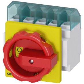   Siemens 3LD2103-2TB53 BE-KI kapcsoló, 3P, 25A, előlapra, piros/sárga