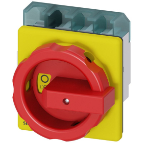   Siemens 3LD2504-1TL53 BE-KI kapcsoló, 3P+N, 63A, előlapra, piros/sárga