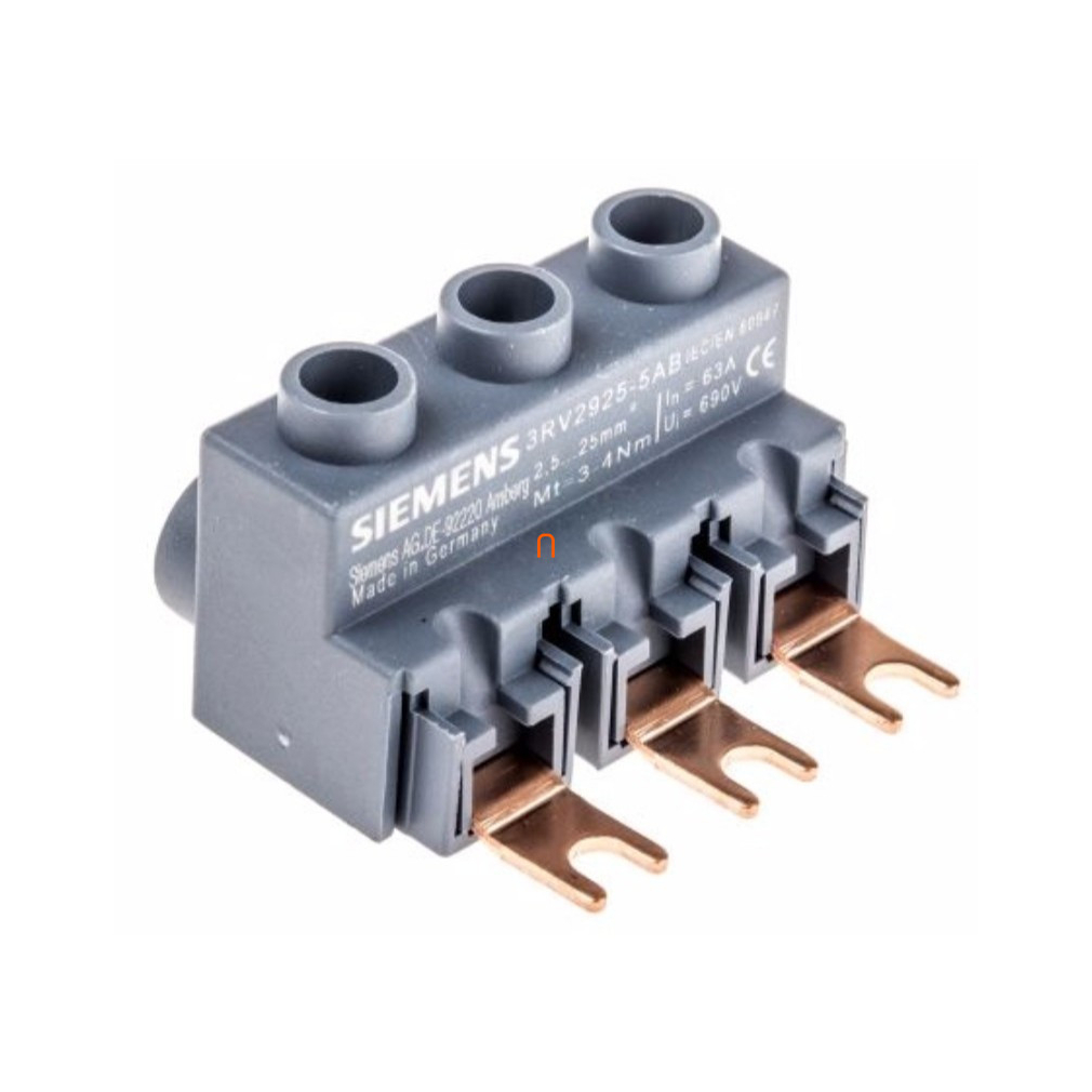 Siemens 3RV2925-5AB betáplálókapocs 3F fésűs sínhez, 16mm2, S00-S0