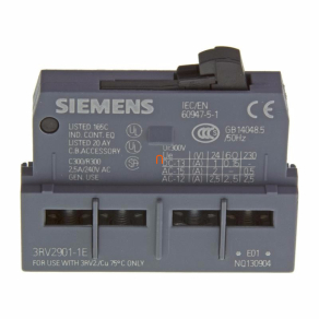   Siemens 3RV2901-1E segédérintkező, homlokra, 1NO+1NC, S00-S3-hoz, csavaros