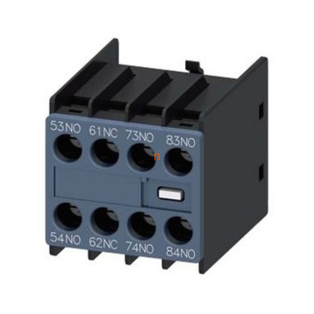 Siemens 3RH2911-1GA31 segédérintkező, homlokra, 3NO+1NC, S00-hoz (3RH2140/3RH2440), csavaros