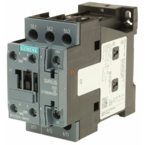   Siemens 3RT2024-1BB40 mágneskapcsoló, 5,5kW/12A, 24VDC, 1NO+1NC, S0, csavaros