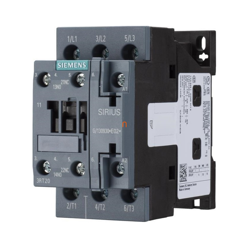 Siemens 3RT2028-1BB40 mágneskapcsoló, 18,5kW/38A, 24VDC, 1NO+1NC, S0, csavaros