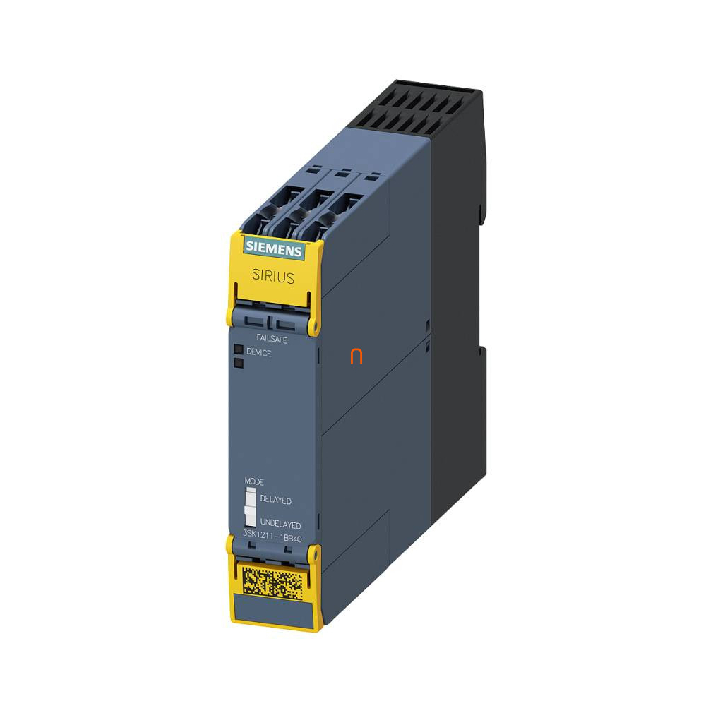 Siemens 3SK1211-1BB40 biztonsági relé, 24VDC, 4NO (relay) (+1NC jelző), csavaros
