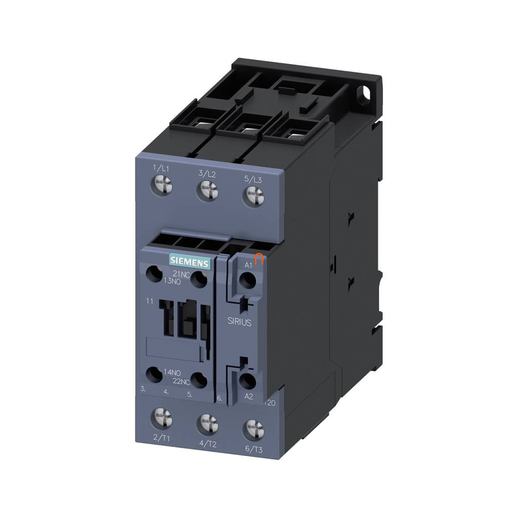 Siemens 3RT2037-1NP30 mágneskapcsoló, 30kW/65A, 175-280VAC/DC, 1NO+1NC, S2, csavaros