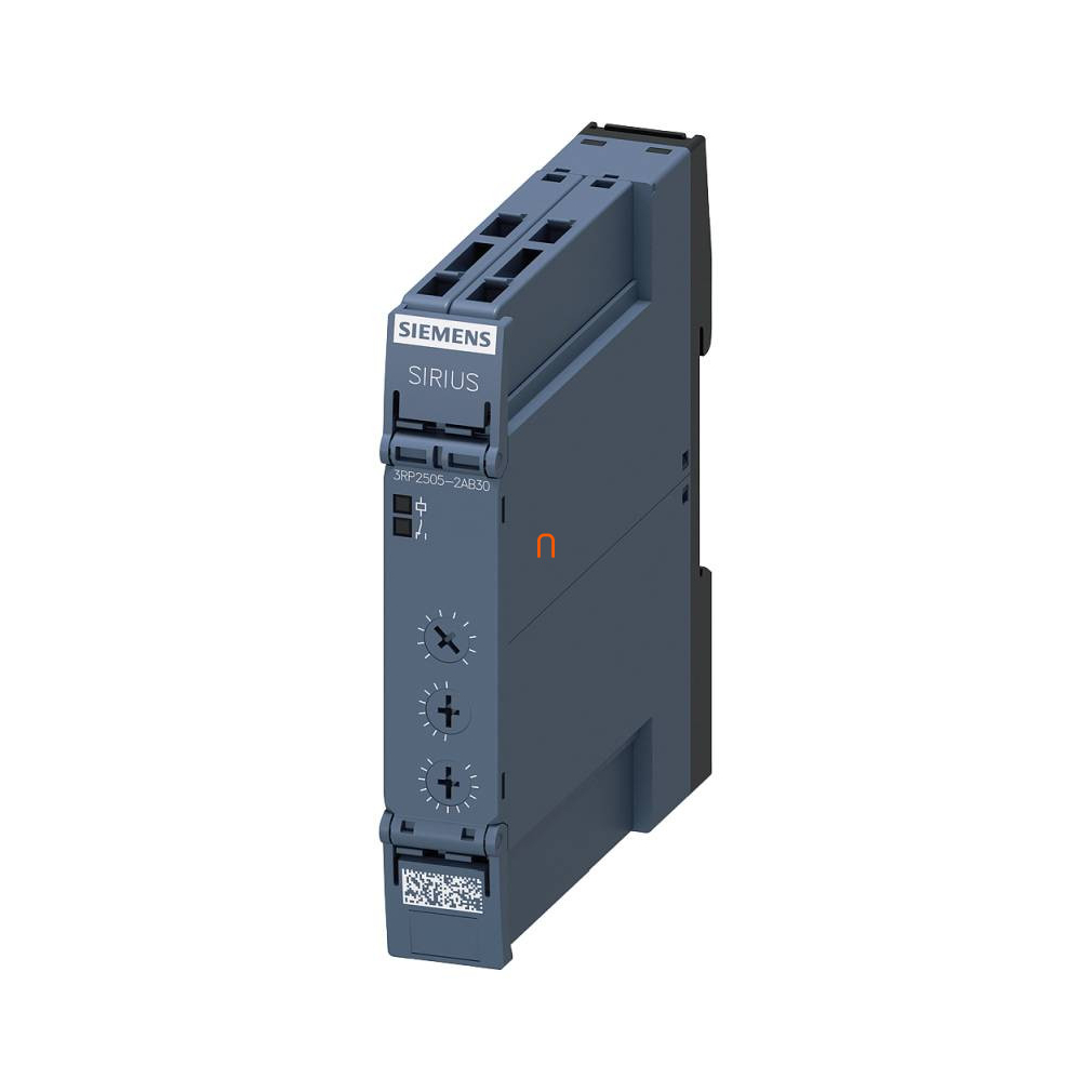 Siemens 3RP2505-2AB30 időrelé LED-del, 13 funkciós, 7 időtartomány (0.05s - 100h), 24VAC/DC, 1CO, rugós csatlakozás