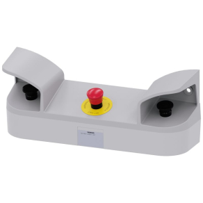   Siemens 3SU1803-3NB00-1AE1 kétkezes indítópult, műanyag, IP65, standard szerelvényekkel (2 db fekete gombafejű nyomó 1NO+1NC, 1 db vésznyomó 2NC)