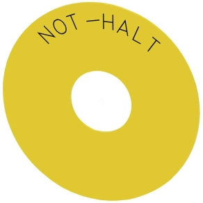   Siemens 3SU1900-0BC31-0AT0 kör alakú, 75 mm-es, öntapadó sárga matrica, NOT-HALT