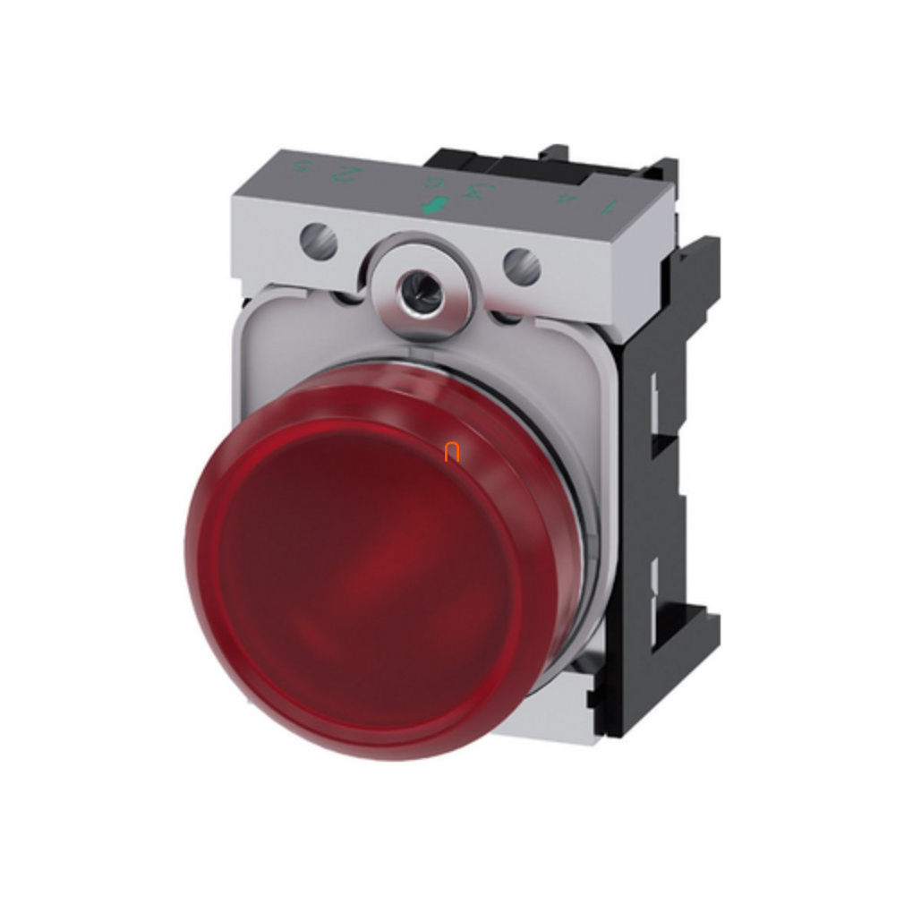 Siemens 3SU1152-6AA20-1AA0 komplett jelzőlámpa, piros, 24VAC/DC, fém, csavaros Sirius