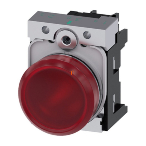   Siemens 3SU1152-6AA20-1AA0 komplett jelzőlámpa, piros, 24VAC/DC, fém, csavaros Sirius