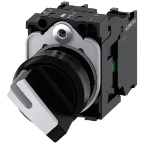   Siemens 3SU1100-2BF60-1MA0 komplett kapcsoló, 2 állású, fehér, 1NO+1NC, csavaros Sirius