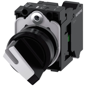   Siemens 3SU1100-2BF60-3BA0 komplett kapcsoló, 2 állású, fehér, 1NO, rugós Sirius